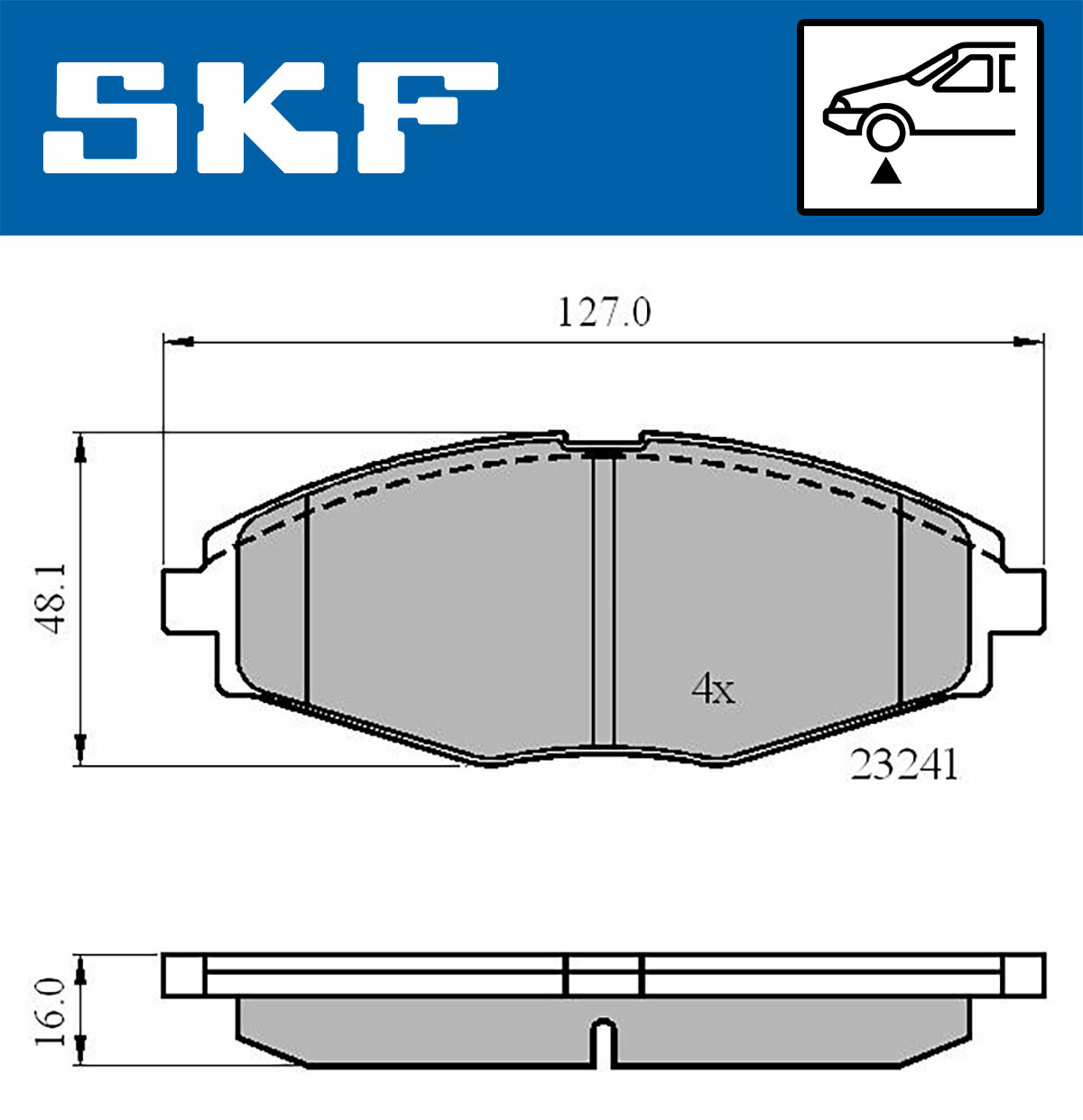 Sada brzdových platničiek kotúčovej brzdy SKF